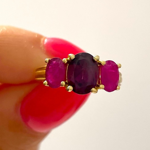Jewelry - Vintage Ruby + Pink Tourmaline Gold Ring